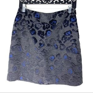 Ann Taylor black cheetah print mini skirt size 2
